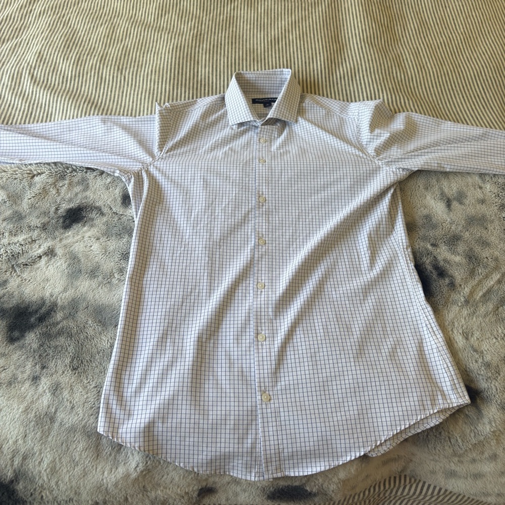 Mizzen+Main Leeward White and Blue Dress Shirt